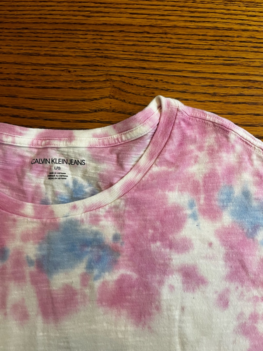 Calvin Klein Pink & Blue Tie-Dye Crop Tank